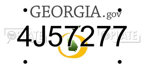 4J57277 Georgia License Plate