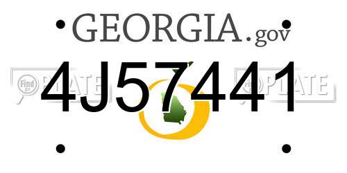 4J57441 Georgia License Plate