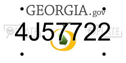 4J57722 Georgia License Plate