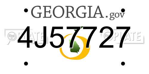 4J57727 Georgia License Plate