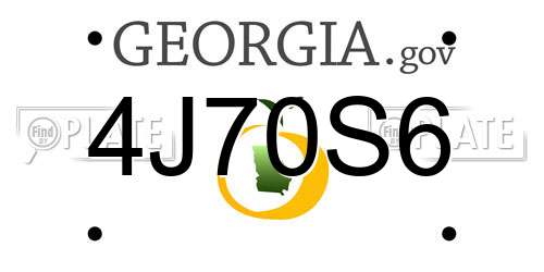 4J70S6 Georgia License Plate