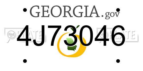 4J73046 Georgia License Plate