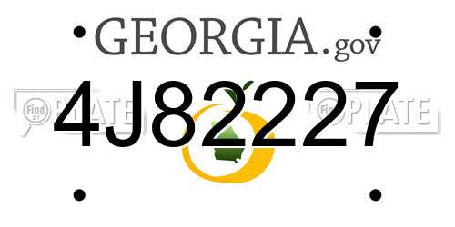 4J82227 Georgia License Plate