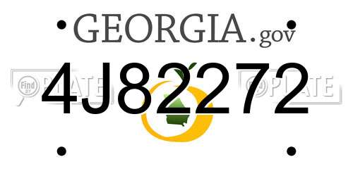 4J82272 Georgia License Plate