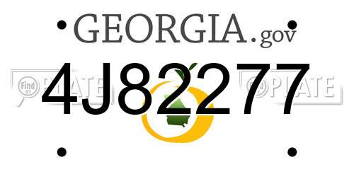 4J82277 Georgia License Plate