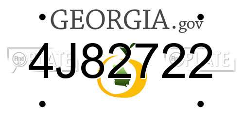 4J82722 Georgia License Plate