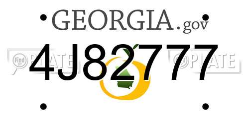 4J82777 Georgia License Plate
