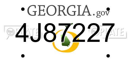 4J87227 Georgia License Plate