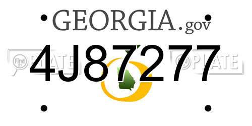 4J87277 Georgia License Plate