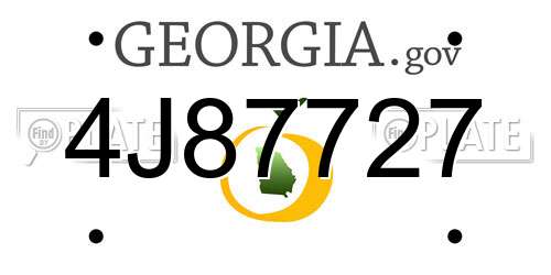 4J87727 Georgia License Plate
