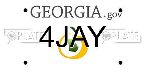 4JAY Georgia License Plate