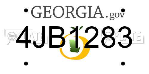 4JB1283 Georgia License Plate