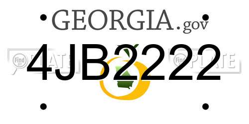 4JB2222 Georgia License Plate