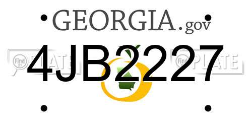 4JB2227 Georgia License Plate