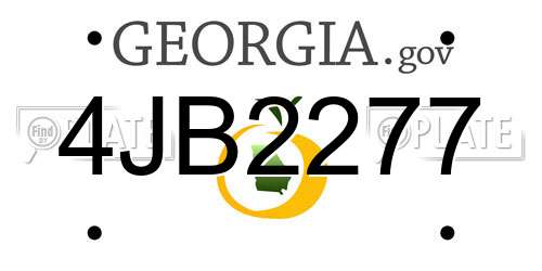 4JB2277 Georgia License Plate