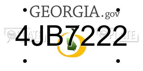 4JB7222 Georgia License Plate