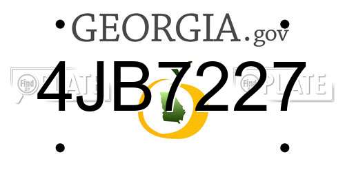 4JB7227 Georgia License Plate