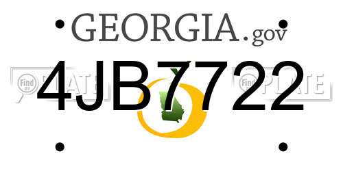 4JB7722 Georgia License Plate