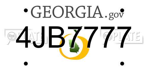 4JB7777 Georgia License Plate