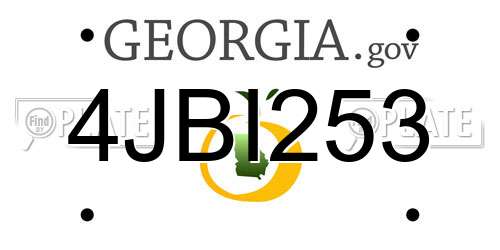 4JBI253 Georgia License Plate