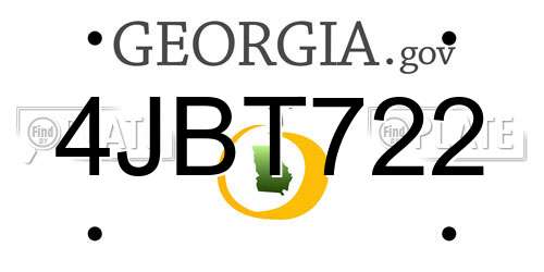 4JBT722 Georgia License Plate