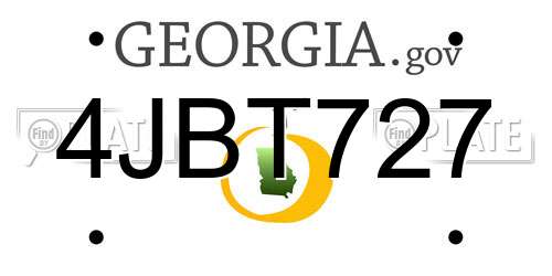 4JBT727 Georgia License Plate