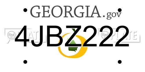 4JBZ222 Georgia License Plate