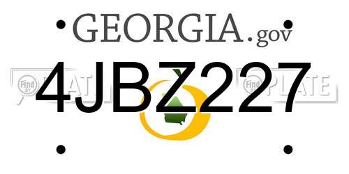 4JBZ227 Georgia License Plate