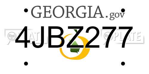 4JBZ277 Georgia License Plate