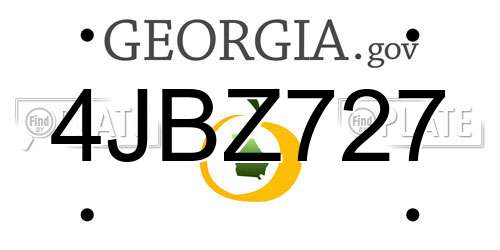 4JBZ727 Georgia License Plate