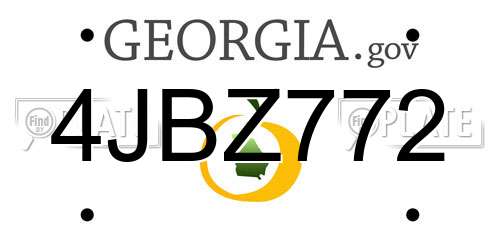 4JBZ772 Georgia License Plate