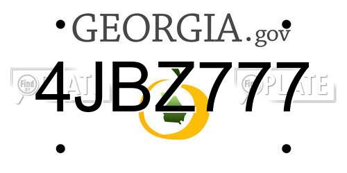 4JBZ777 Georgia License Plate