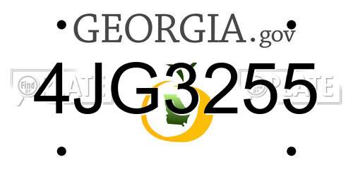 4JG3255 Georgia License Plate