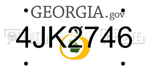 4JK2746 Georgia License Plate