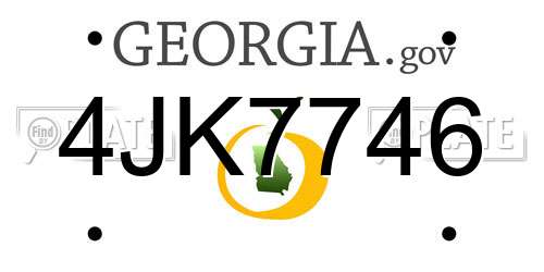 4JK7746 Georgia License Plate