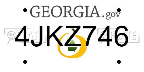 4JKZ746 Georgia License Plate