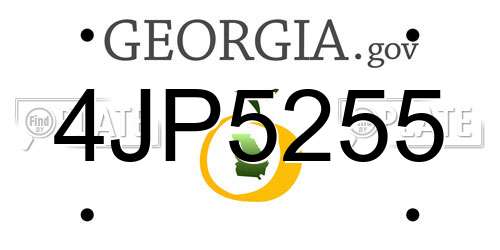 4JP5255 Georgia License Plate