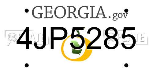 4JP5285 Georgia License Plate