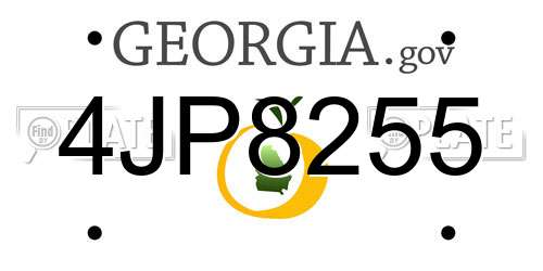 4JP8255 Georgia License Plate