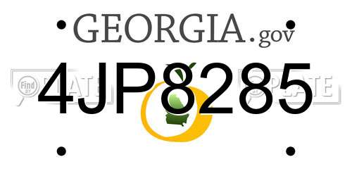 4JP8285 Georgia License Plate