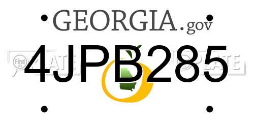 4JPB285 Georgia License Plate