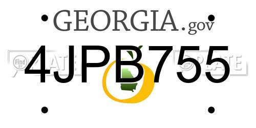 4JPB755 Georgia License Plate