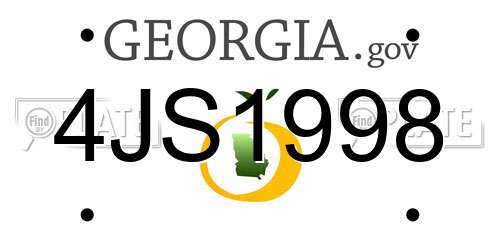 4JS1998 Georgia License Plate