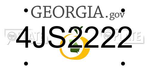 4JS2222 Georgia License Plate