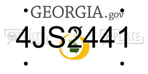 4JS2441 Georgia License Plate