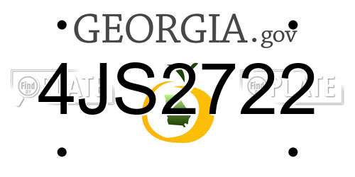 4JS2722 Georgia License Plate
