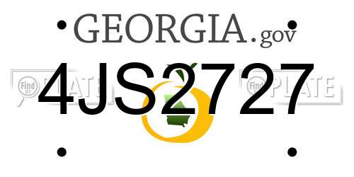 4JS2727 Georgia License Plate