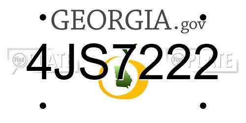 4JS7222 Georgia License Plate