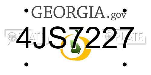4JS7227 Georgia License Plate