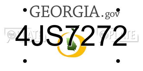 4JS7272 Georgia License Plate
